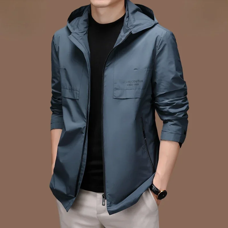 Spring Autumn 2023 New Loose Casual Jacket for Men Hooded Mens Jackets Fashion Men's Coat Top Men Clothing Chaquetas Hombre CJK