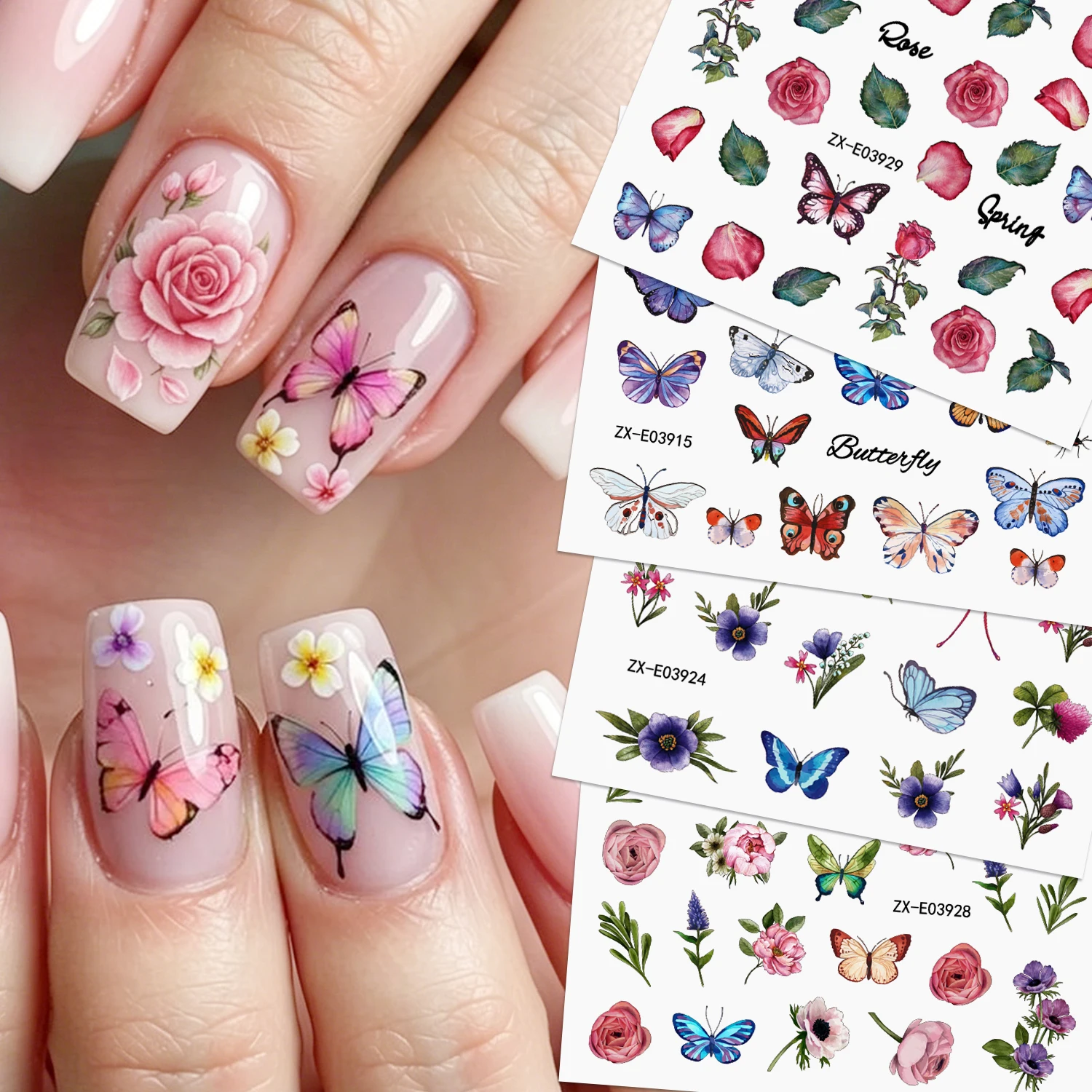 30Pcs 3D Spring Flower Butterf - огляд і ціна Nail Art France
