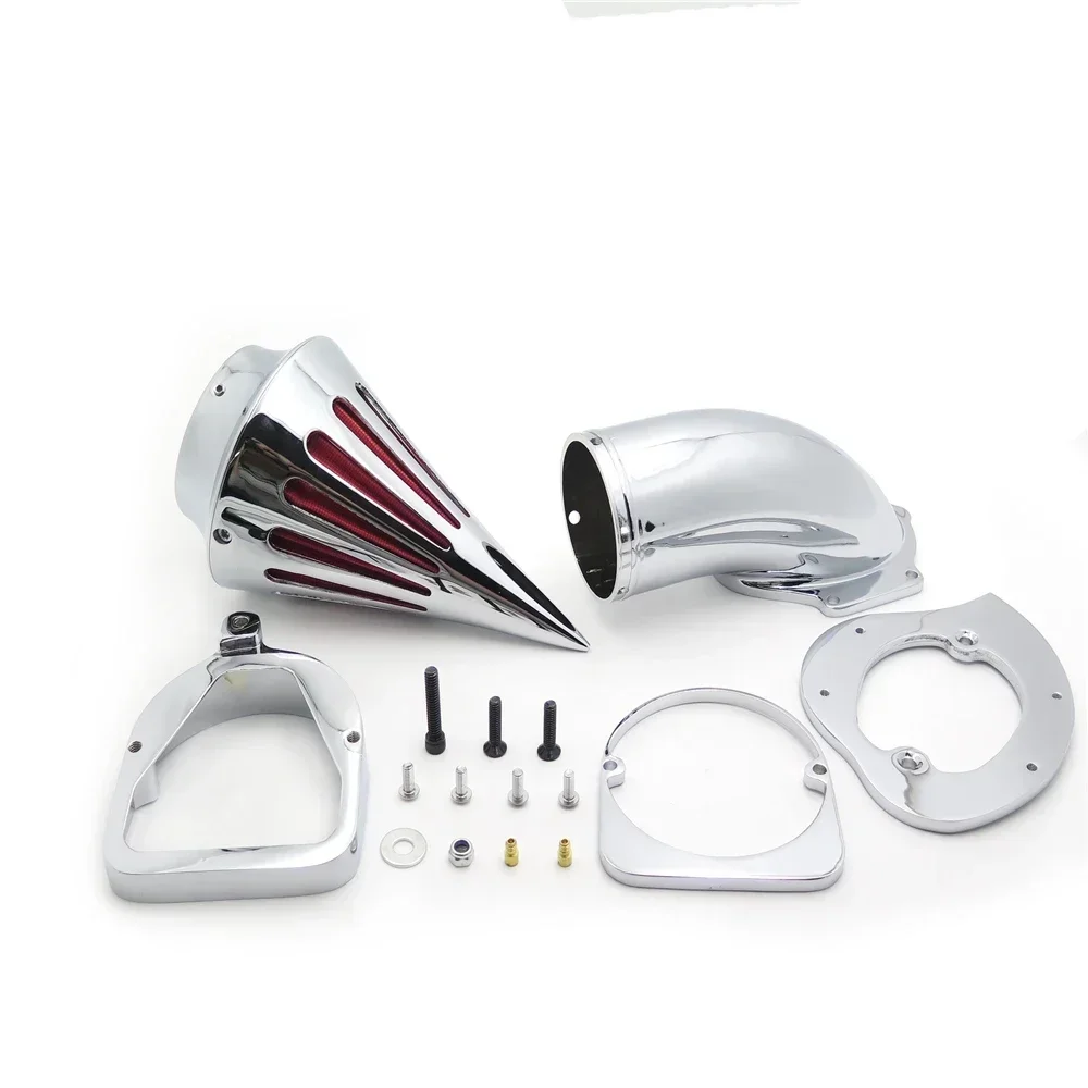 Chrome Spike Air Cleaner Kit Intake Filter for Honda Shadow Spirit/Ace 750 1998-2013 98 & UP Aftermarket Motorcycle Parts