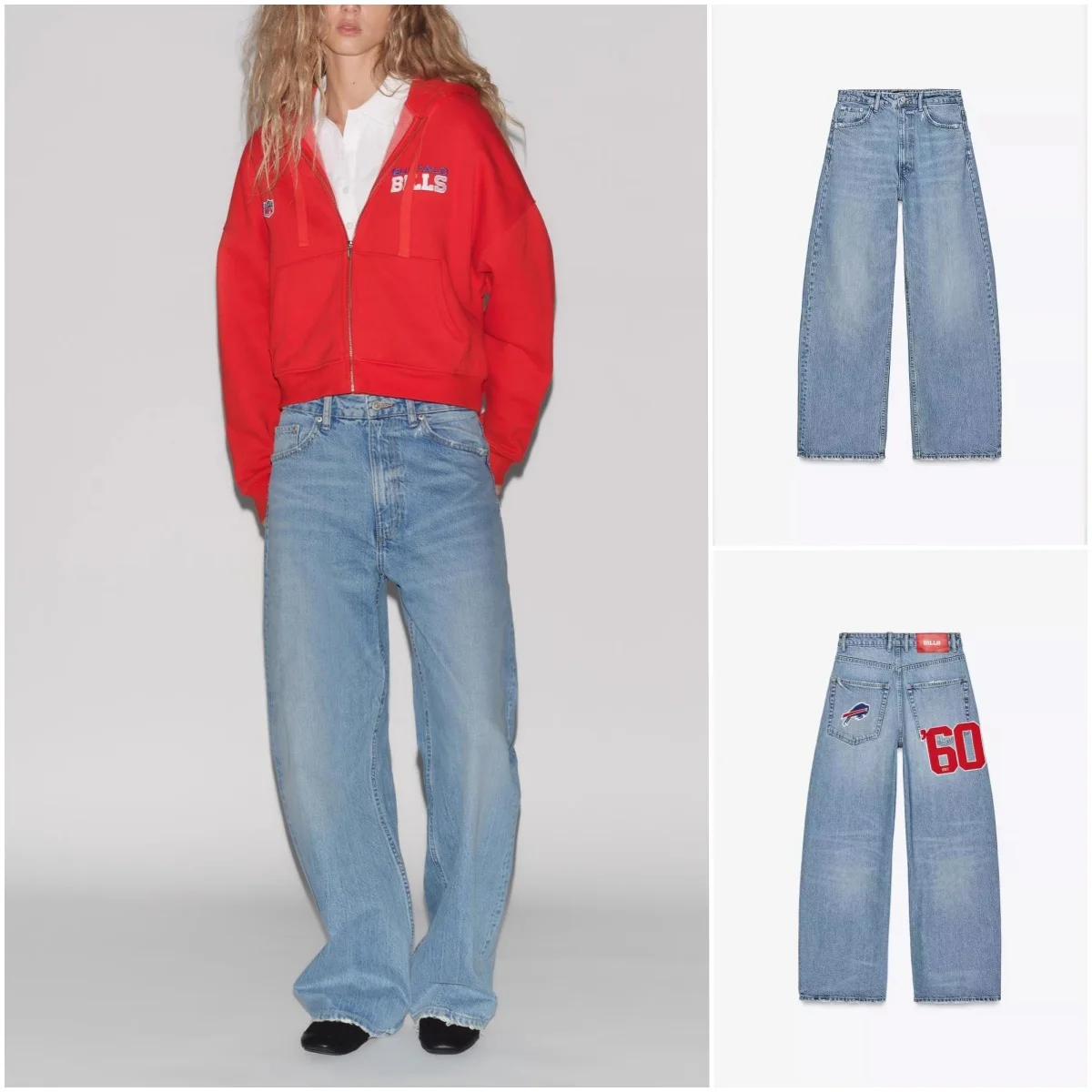 

Новые весенние женские свободные хлопковые джинсовые джинсы с вышивкой и украшением, широкие брюки с высокой талией, повседневная одежда