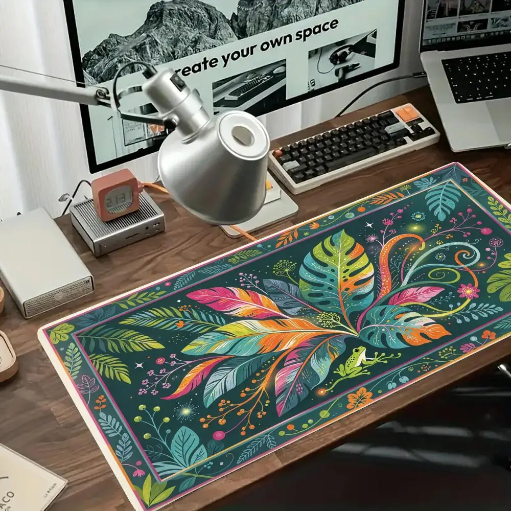 Purple Magic World Map Persian Rug Pattern Mouse Pad Large Size Smooth Glide For Fantasy Gaming