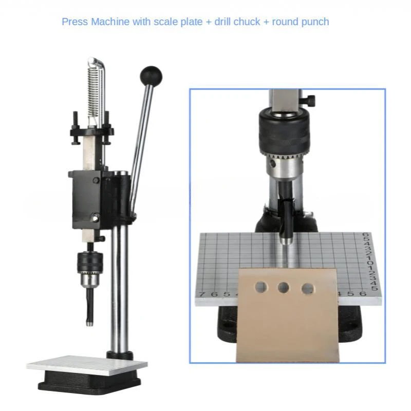 Punching Machine Leather Manual Press Stamping Machine Hand-Punch Die Cutting Machine Silent Punching Hand Press