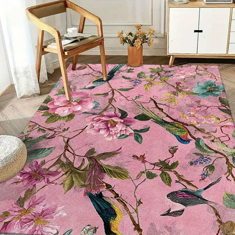 

Flower and Bird Carpet Decoration Made of Polyester Material Suitable for Living Rooms Bedrooms and Indoor Use of Home Carpets