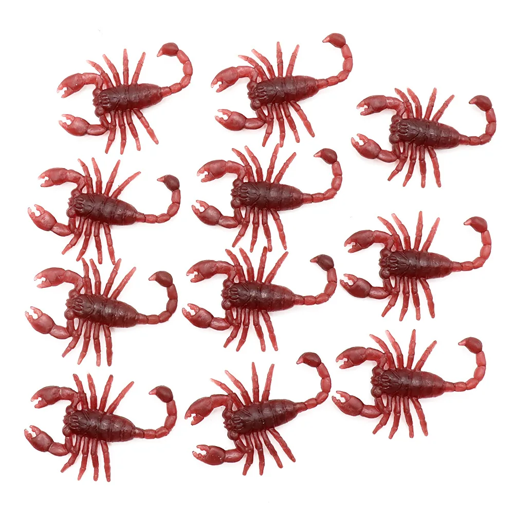 100PCS Novelty Funny Simulation Scorpion Terror Worm Toys Nausea False Scorpion Frightening  Toys Halloween Prank Joke Prop