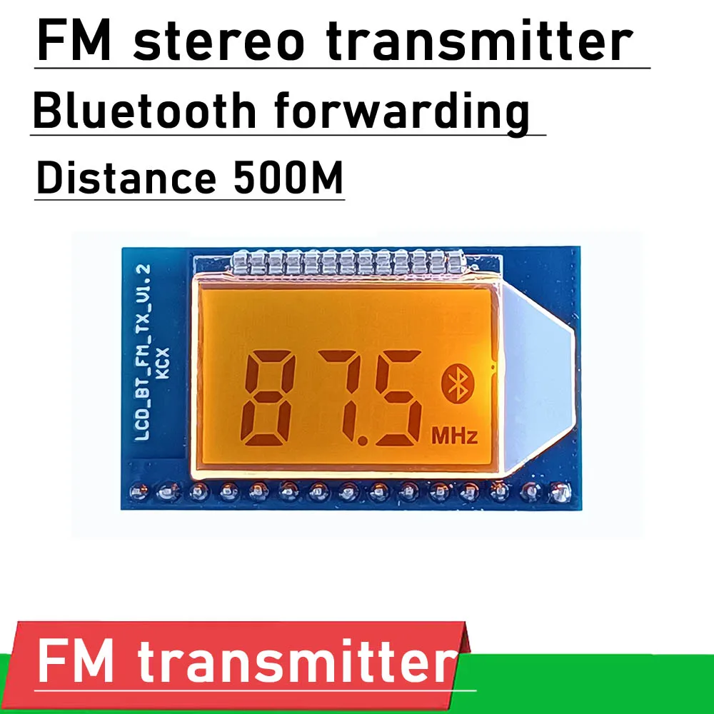 FM Stereo Audio Transmitter Circuit Board Module Bluetooth Forwarding Distance 500m 76-108MHz FM Station Digital Display Module