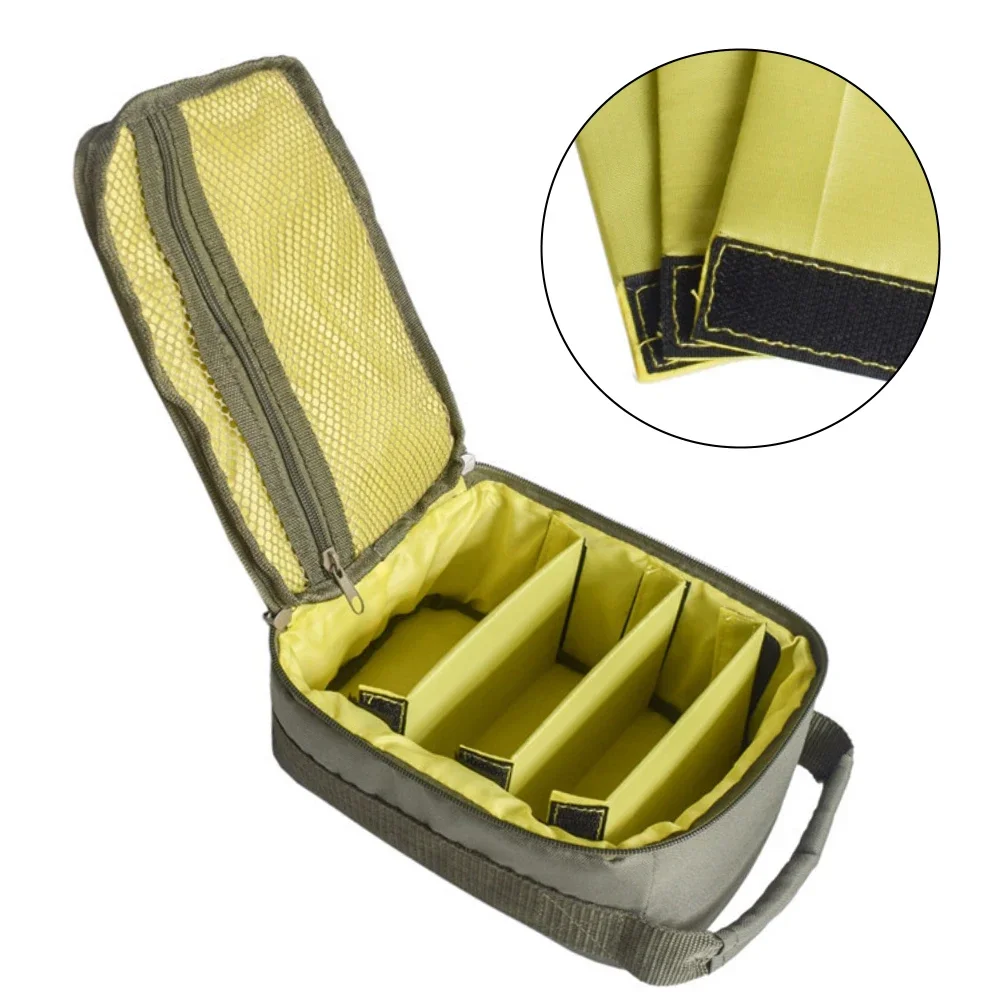 Fishing Reel Carrying Bag with Removable Dividers for and Bait Casting Reels Featuring Waterproof Oxford Cloth Material