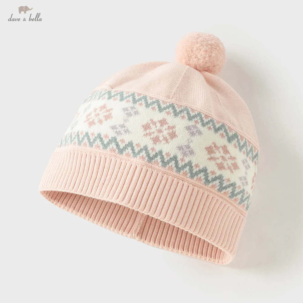

Dave Bella Детская шапка, зимняя детская теплая защитная шапка для ушей, повседневная толстая вязаная шапка для девочек и мальчиков, модный хлопковый чепчик DB4253559