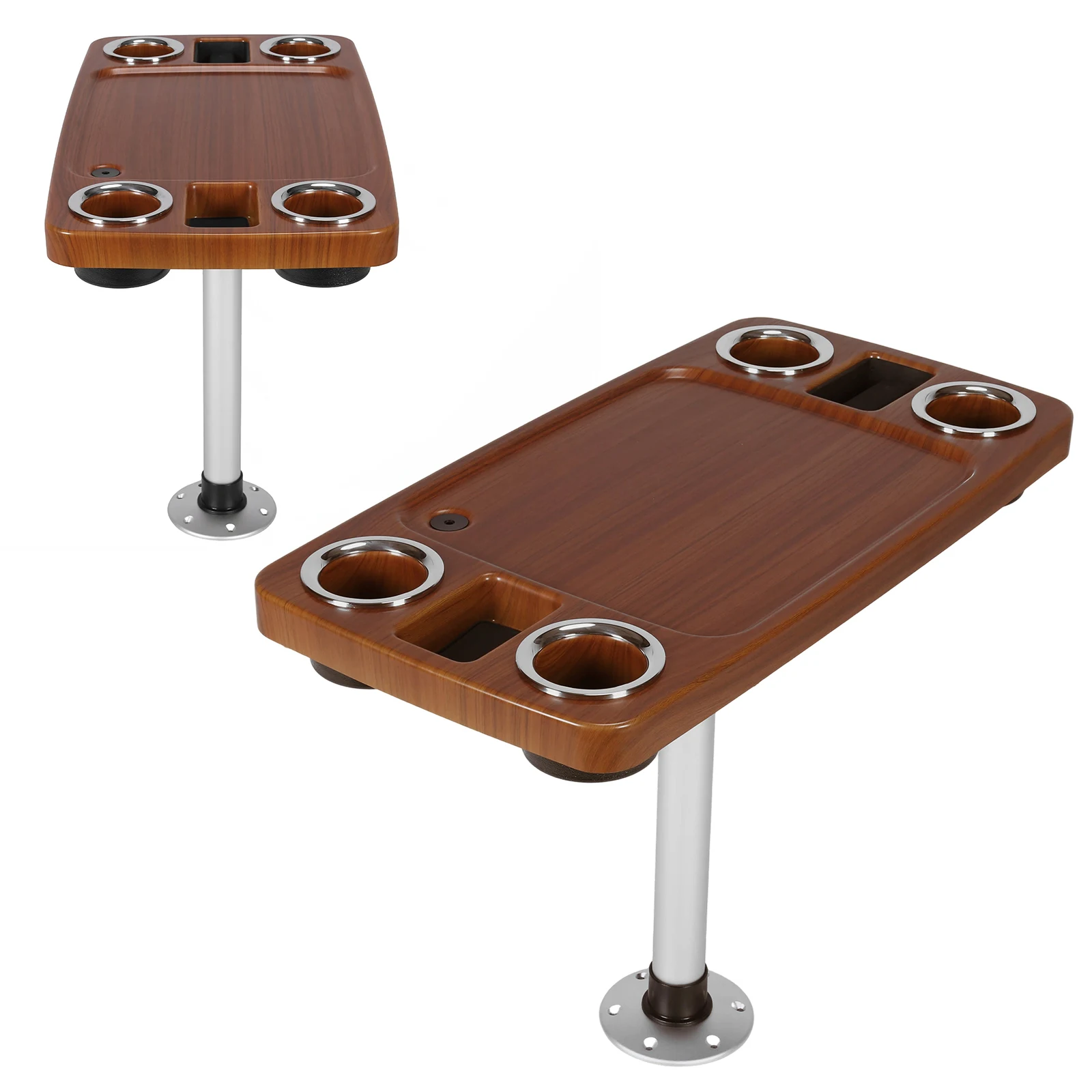 

Морской прямоугольный столик для лодки с 4 подстаканниками, 2 подставками для телефонов, 34x18 дюймов, универсальный органайзер-бар для лодки, пластиковые аксессуары для судов