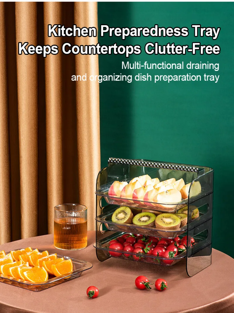 

kitchen punch-free multifunctional storage rack Household multifunctional vegetable drain plate