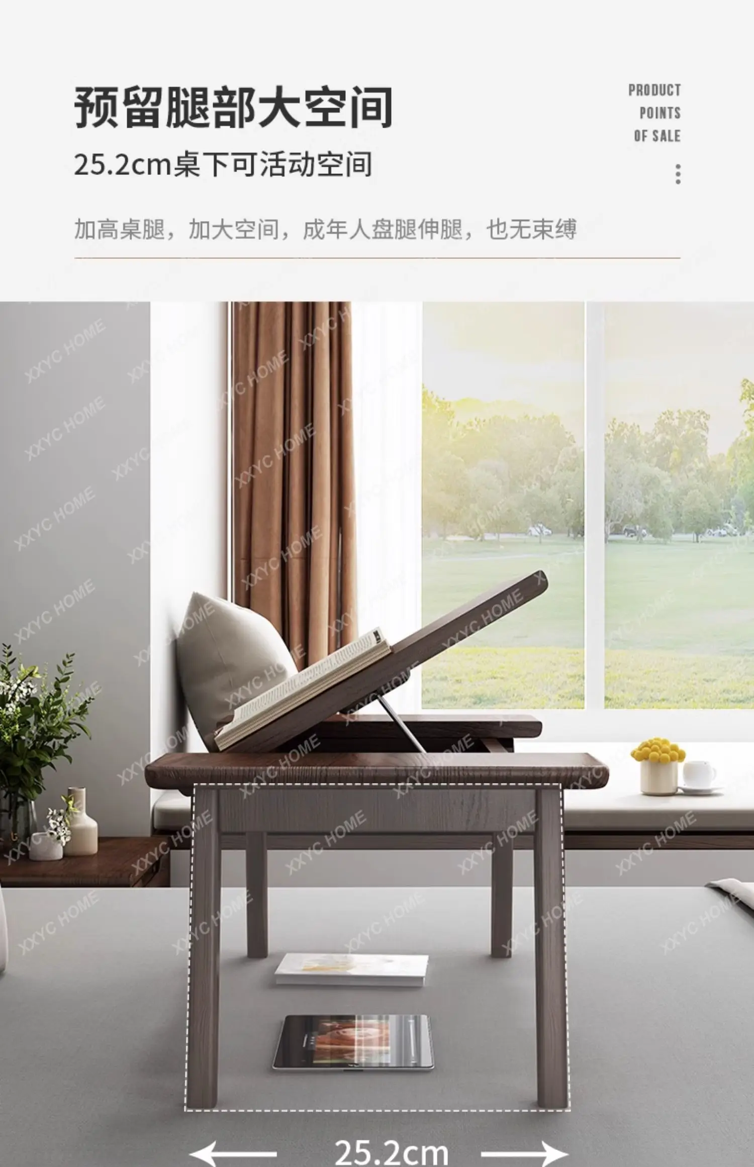 Q bay window small table bedroom sitting on the floor household window sill tatami coffee table solid wood folding kang table