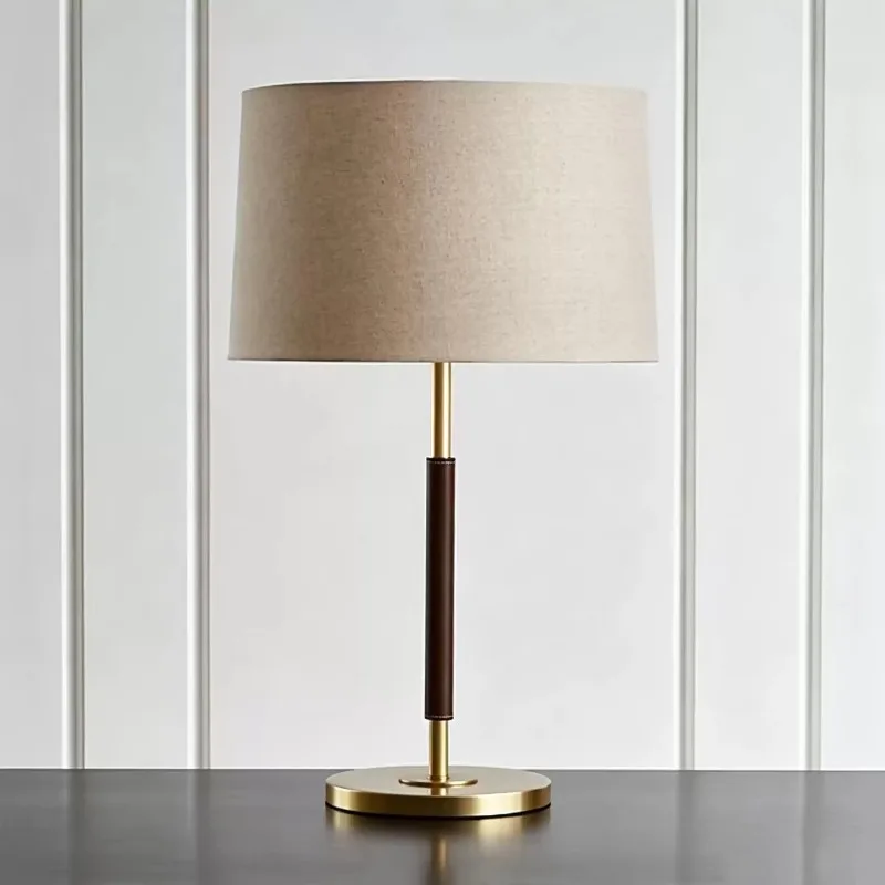 Everbright Store Nordic Postmodern Light Luxury Leather Desk Lamp Creative Hotel Touch Bedroom Bedside Lamp