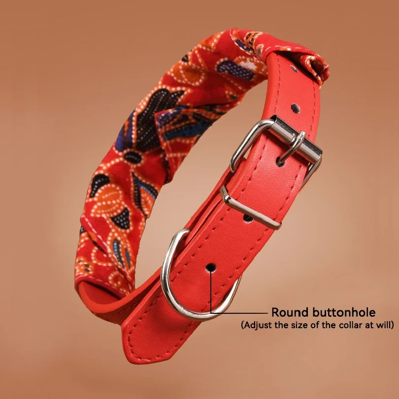 PU Leather Collar Suitable for Both Cats and Dogs, Fashionable and Versatile Dog Drool Bib Collar view 3
