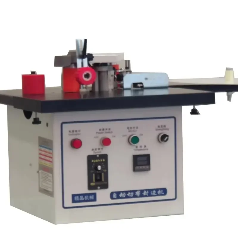 Manual PVC linear curve melamine medium density fiberboard veneer woodworking 45 degree edge banding machine