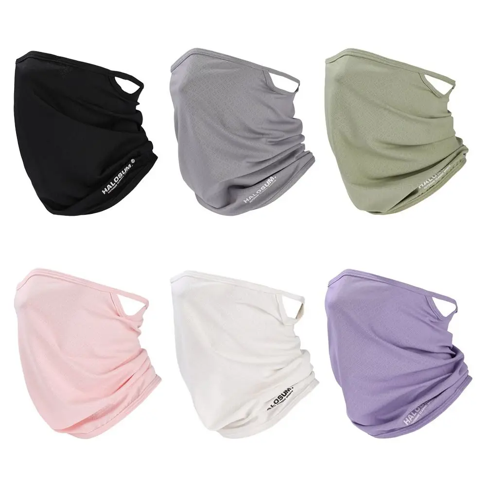 Sommermaske aus Eisseide, atmungsaktiv, Vollgesichtsabdeckung, Anti-UV-Fahrradmaske, Hang-Ear-Bandana, Halsmanschette, staubdicht, zum Wandern, Angeln