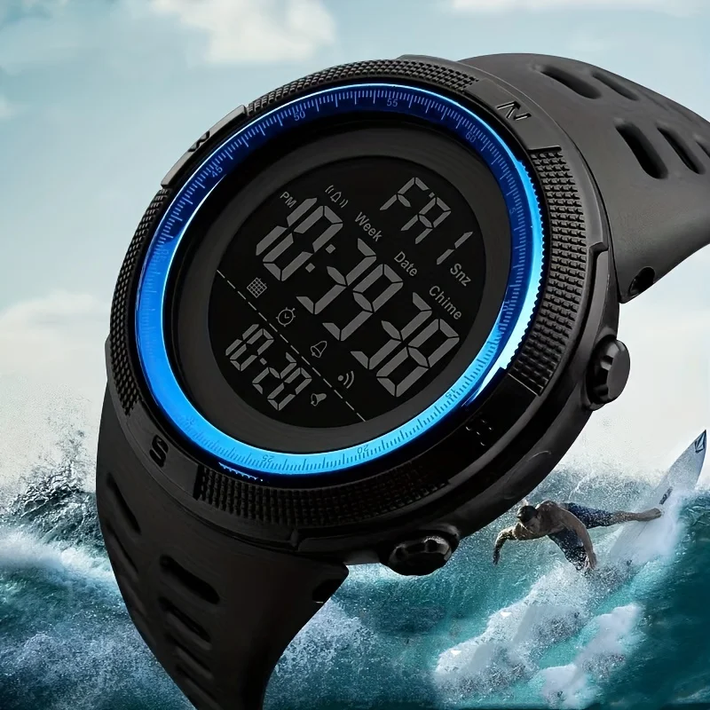 Reloj deportivo electrónico luminoso para exteriores, reloj de pulsera Digital con alarma multifunción para mujeres, hombres y estudiantes