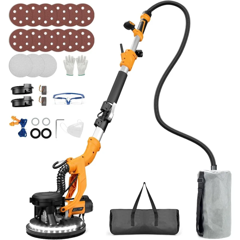 

Electric Drywall Sander, 2200RPM Drywall Sander with Vacuum, 1000W Automatic Dust Collector with LED Light, Foldable Popcorn Cei