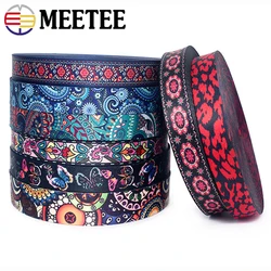 2Meters Meetee 38mm Ethnic Jacquard Ribbon Nylon Webbing for Bag Strap Belt Tape DIY Textile Clothing Decor Sewing Accessories