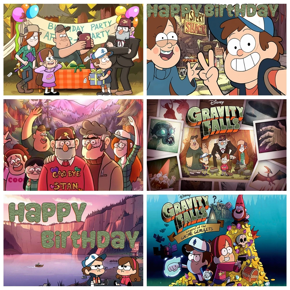 

Gravity-Falls Theme Photography Backdrop Kids Children's Birthday Party Baby Shower Photo Booth Decor Custom Background Supplies
