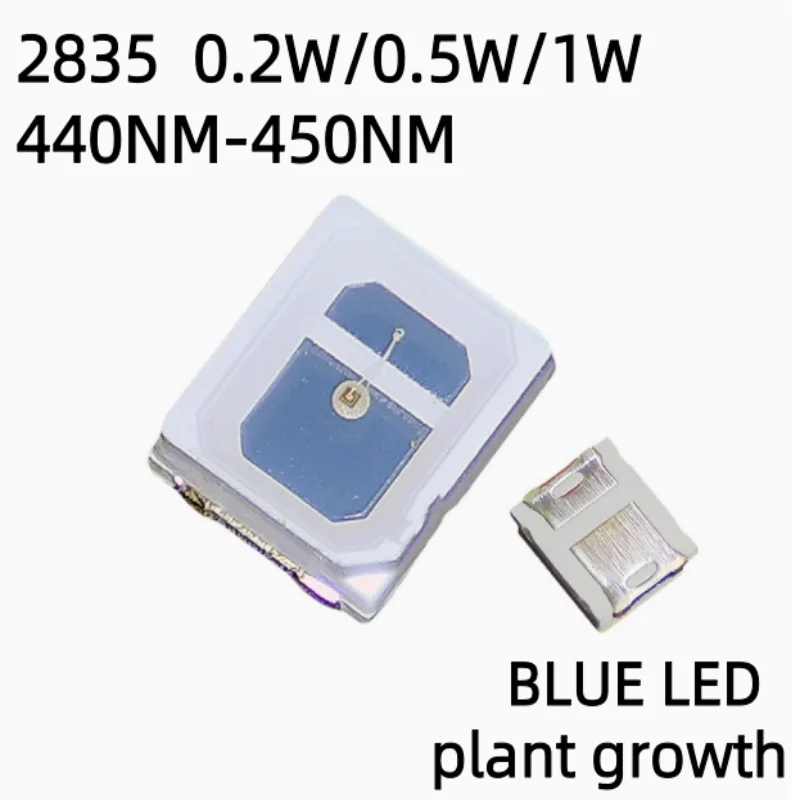 

new original 2835 blue light plant reliability grow light beads 440NM-450NM Growth promotion 0.2/0.5/1W Dark Blue Lamp
