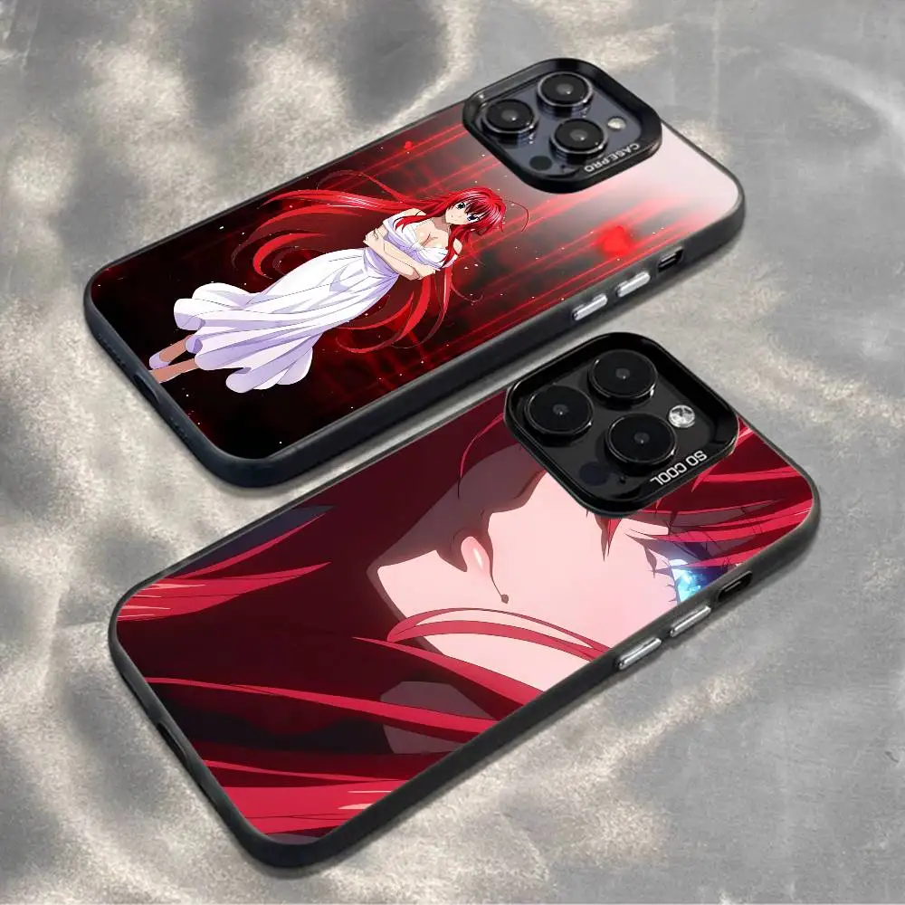 

R-Rias Gremory High School Phone Case For iPhone 16,15,14,13,12,11,Mini,Pro,MAX,plus,Black Matte Shockproof Cover