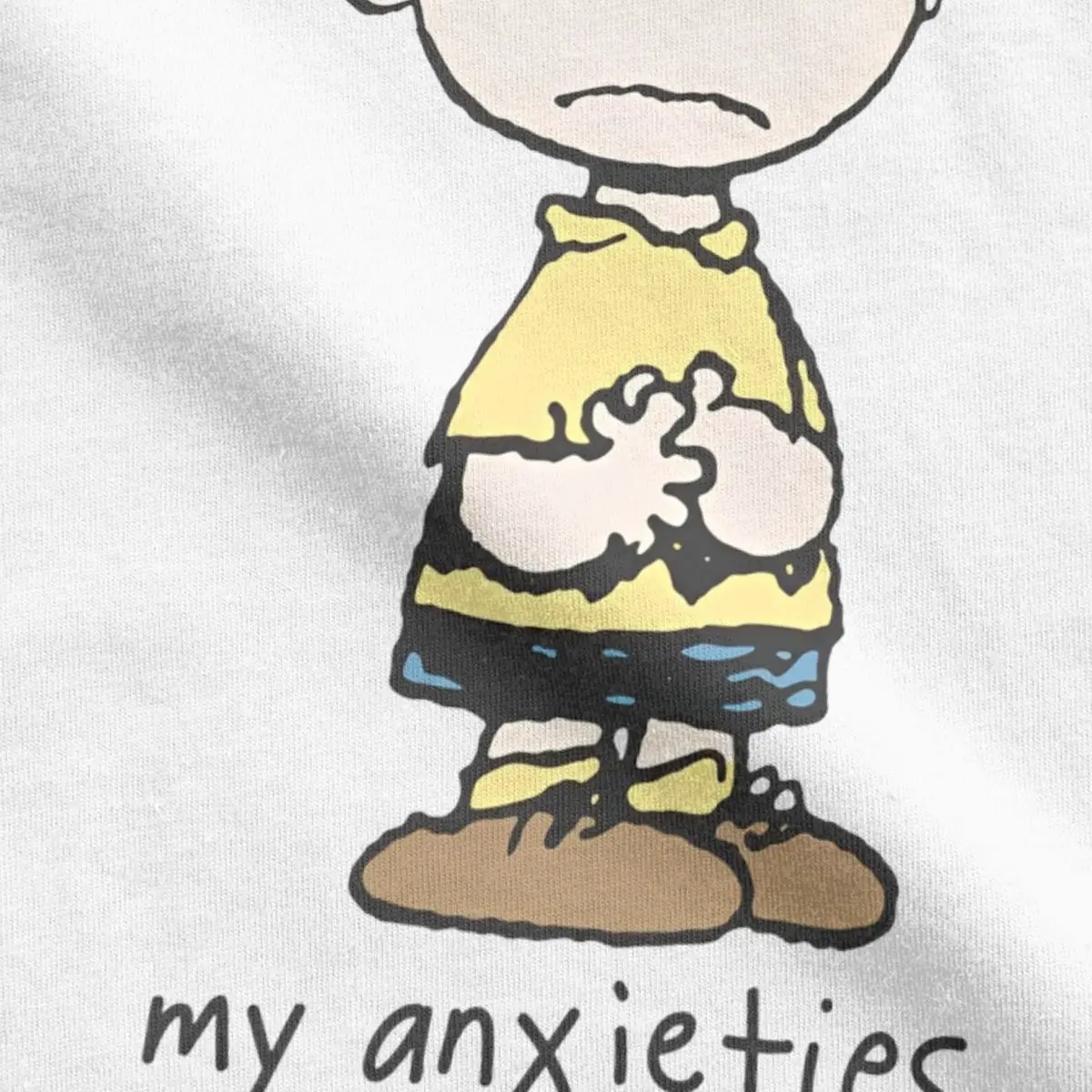 Men Official Peanuts Charlie Brown Anxieties Snoopy T Shirt Cotton Clothing Funny Short Sleeve Crewneck Tee Plus Size T-Shirt