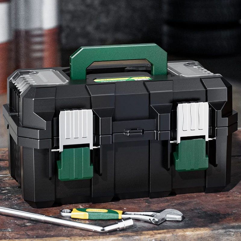 

Ящик для хранения аппаратных инструментов, портативный пластиковый ящик для инструментов, многофункциональный чехол для инструментов для обслуживания электрика, органайзер для бытовых инструментов