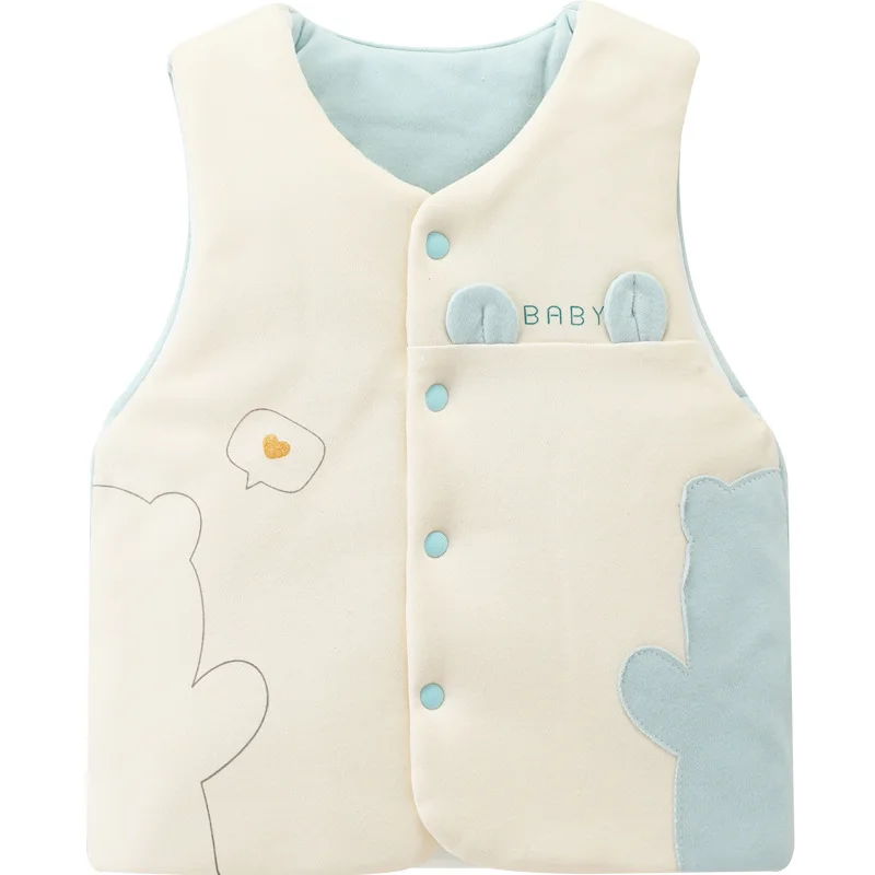 0-1Y Newborn Baby Vest Cotton Toddler Waistcoat Sleeveless Jacket for Girls Boys Vests Winter Children Clothes Cartoon