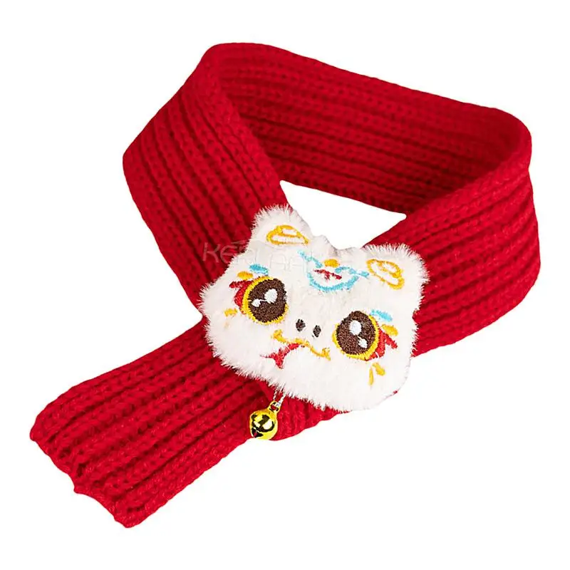 Dog Knitted Scarf Red Cat Bandana Pet Scarf Snakehead Design Dog Bandanas Fall Winter Festive Outfit Pet Accessories for Small