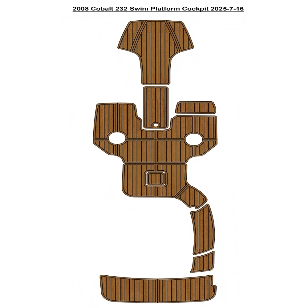 

2008 Cobalt 232 Платформа для плавания Кокпита Pad Лодка EVA Пена из тикового дерева Напольный коврик Seadek Gatorstep Стиль Самоклеящийся V626 K7Y2F