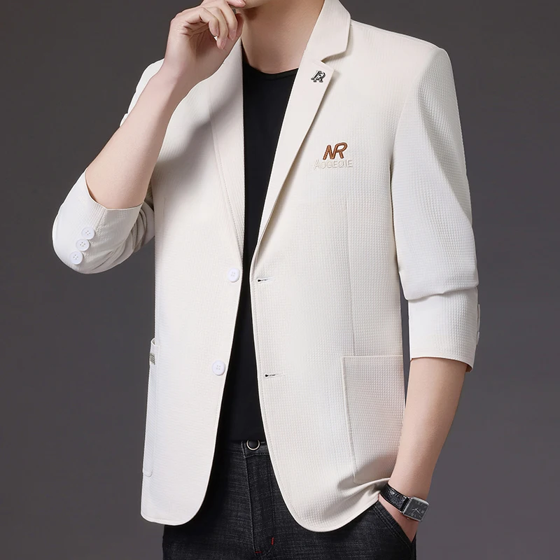 سترات بدلة غير رسمية عصرية للرجال الراقية لفصل الربيع والخريف، سترات بدلة عمل للأشخاص في منتصف العمر والشباب
