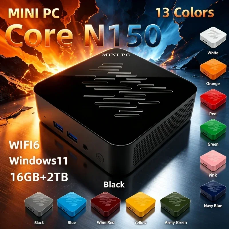 Hot New Core N150 2026 Mini PC 13 Optional Colors BT5.2 WiFi6 Win11 4K Household 16GB RAM 1/2TB SSD Desktop