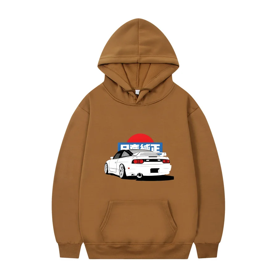 

Men Elegant Pullover S13 JDM Harajuku Hoodies Long Sleeve Print Guy Tall Sportswear Purified Cotton Soft Hoodies Neck