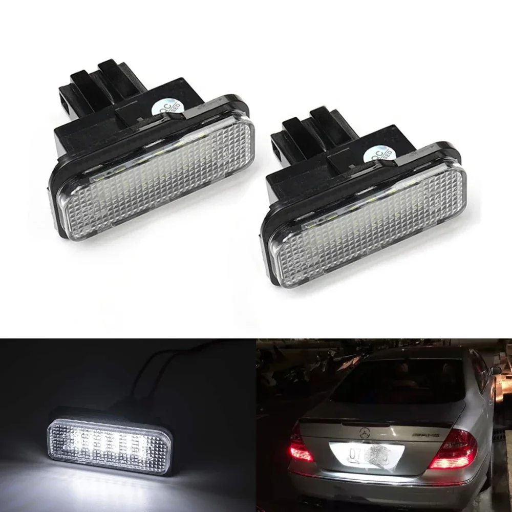 Pair LED License Number Plate Light for Mercedes Benz E-Class W211 S211 C-Class S203  CLS-Class W219 SLK-Class R171 Canbus