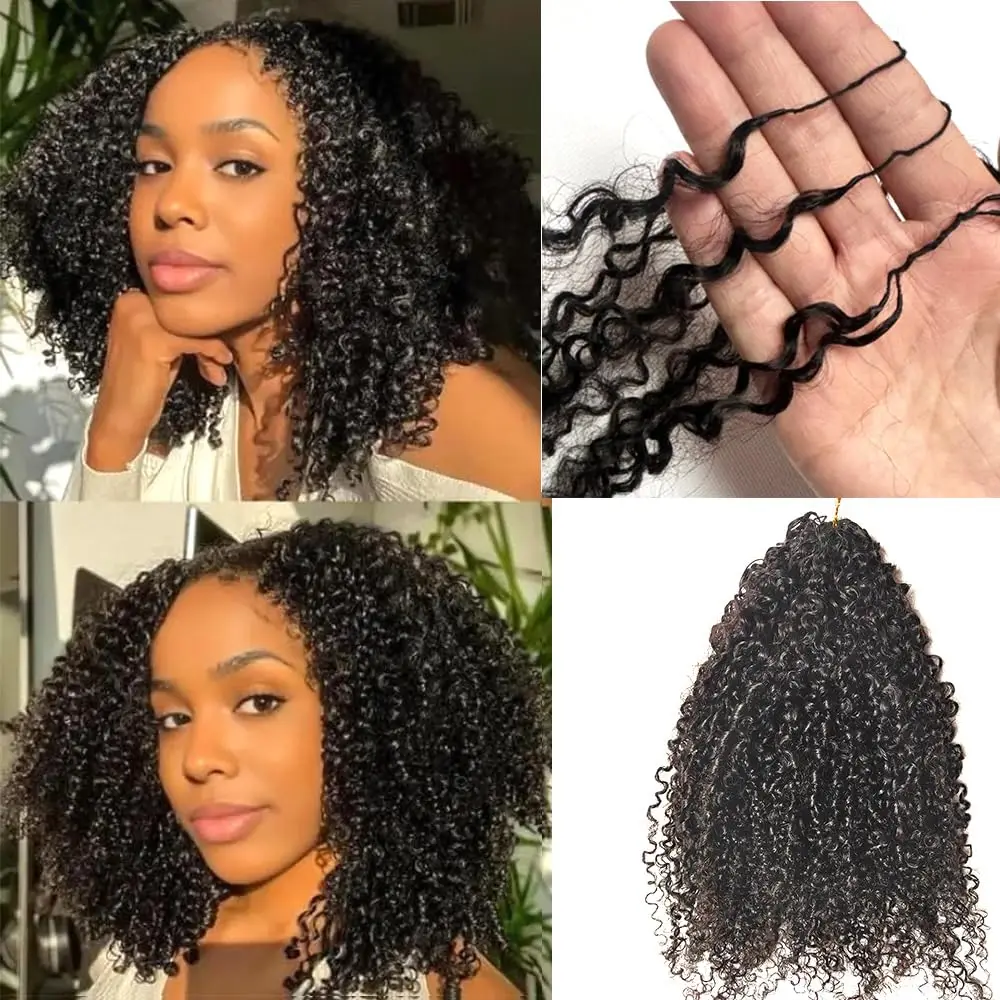 

Afro Kinky Curly Crochet Human Hair Knotless PreSeparated Curly Virgin Human Hair PreLooped Reusable Crochet Hair Extension 240g