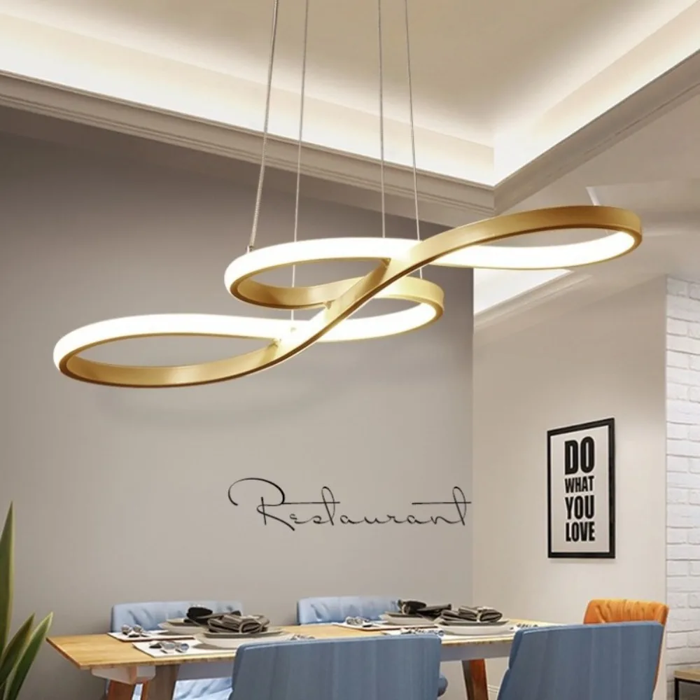 

Modern LED Chandelier Dimmable Chandeliers Ceiling Lights Kitchen Island Pendant Light Fixture Gold Hanging Lamp for Dining Room