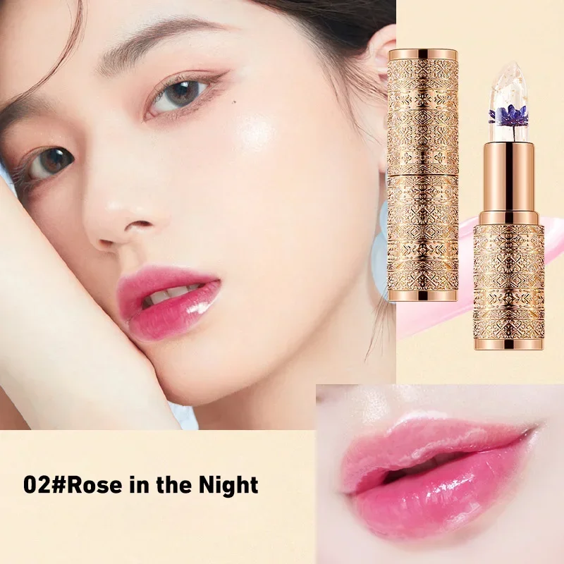 Gold Foil Petal Color-changing Lip Balm Lasting Moisturizing Not Easily Fading Temperature-sensitive Color-changing Lipstick