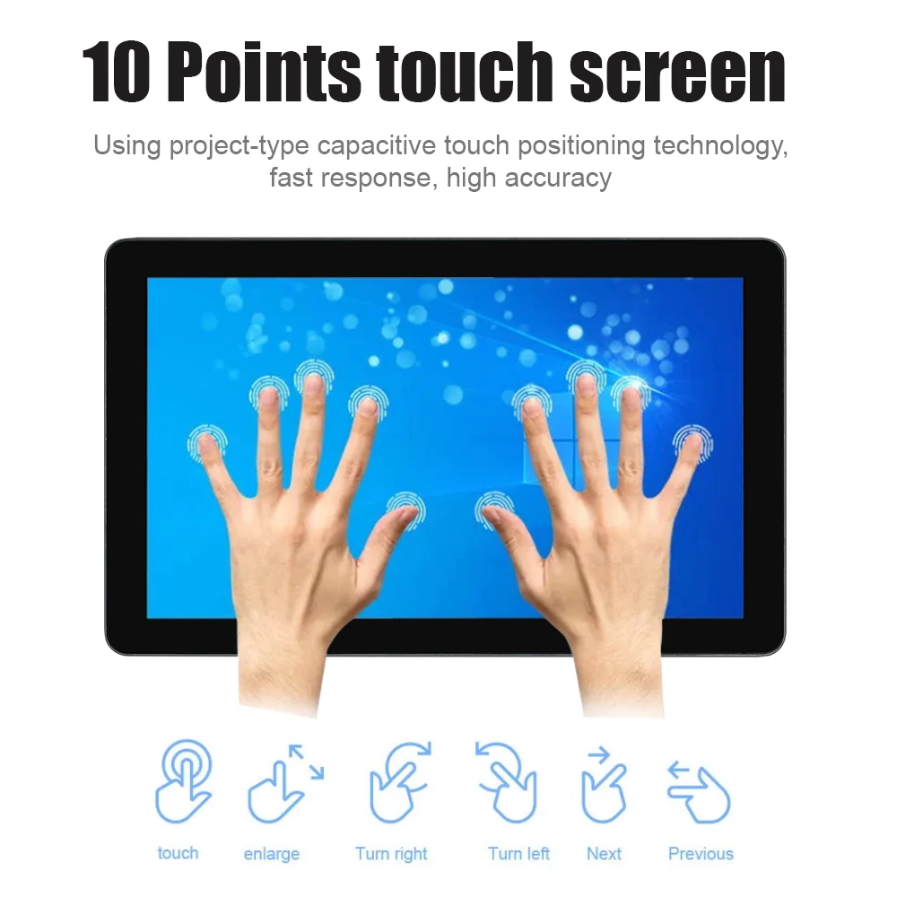 Touchwo 15.6 Inch Draagbare Touchscreen Monitor, 1920X1080 Full Hd Ips Capacitieve Touchscreen Monitor Met Hdmi-Poort Voor Het Bedrijfsleven