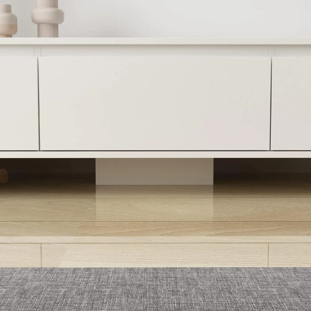 Deformable TV Console with Drawers, Modern Extendable TV Stand  Wood Media Gaming Entertainment Center