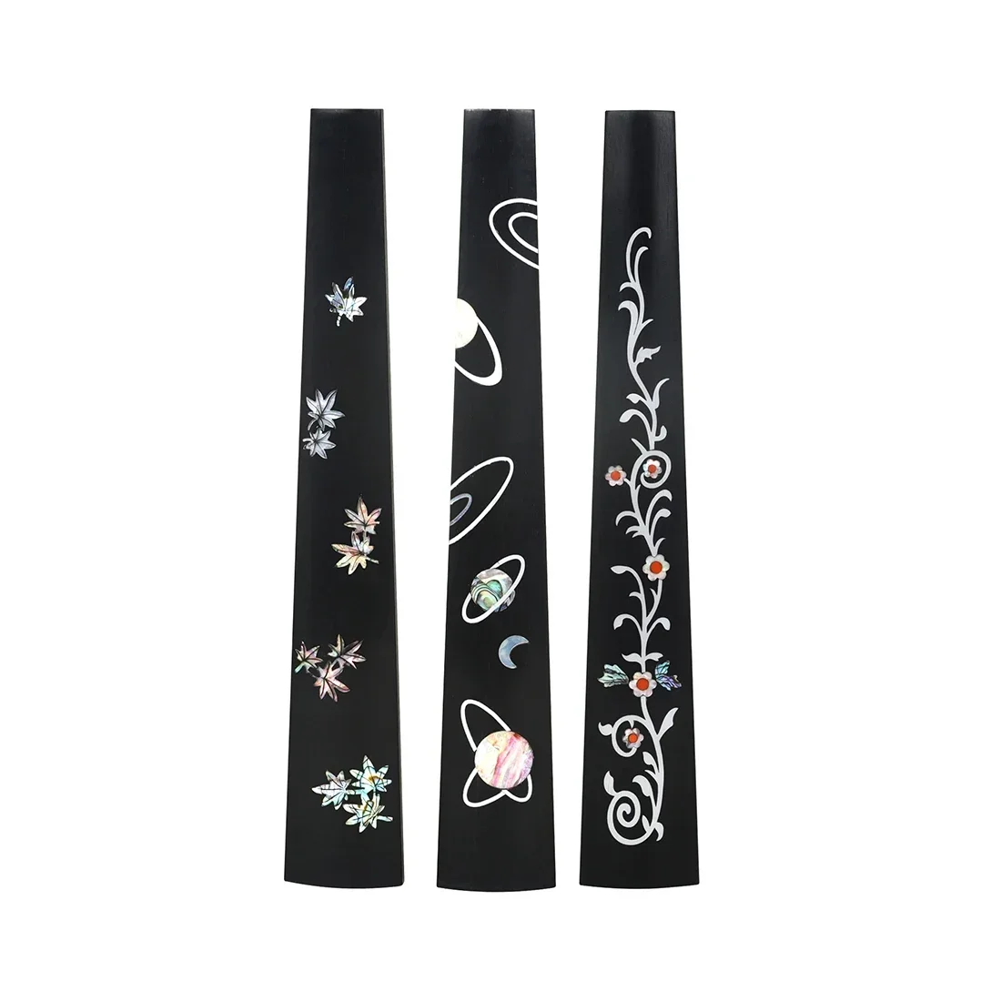 4/4 Violin Fingerboard Ebony Board Colourful Patterns 27cm  Colourful Shells With Hand Inlaid Carvings Violin Parts Accessories