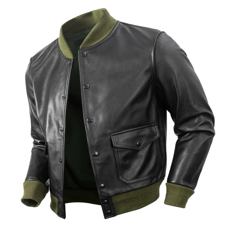 Motorcycle Leather Jacket Windproof And Scratch Resistant Off-road Riding Jacket Men's Casual Short Jacket Horse Leather Jacket - Image 5