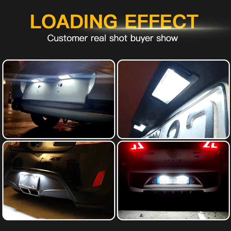 2pcs12V OEM الأبيض LED لوحة ترخيص ضوء لكيا ريو III UB 2011-2015 بيكانتو TA 2011-2015 #5