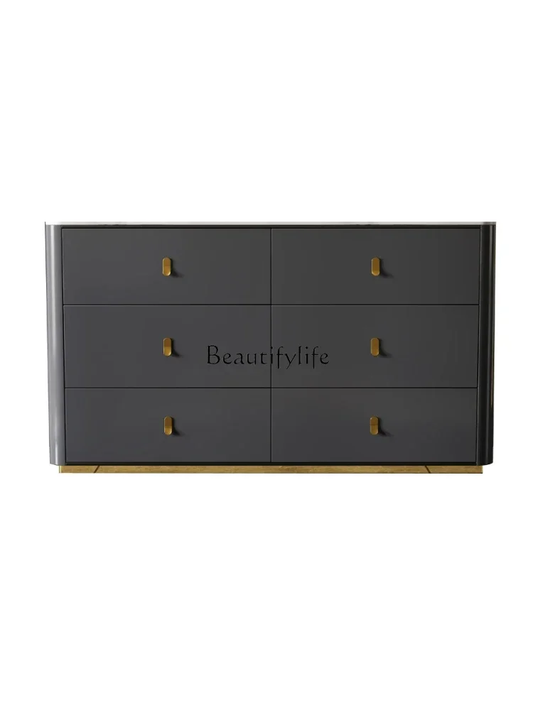 

LD33Cream Style Stone Plate Hallway Simple Storage Six Bucket Chest of Drawers Master Bedroom Wall Drawer Complete