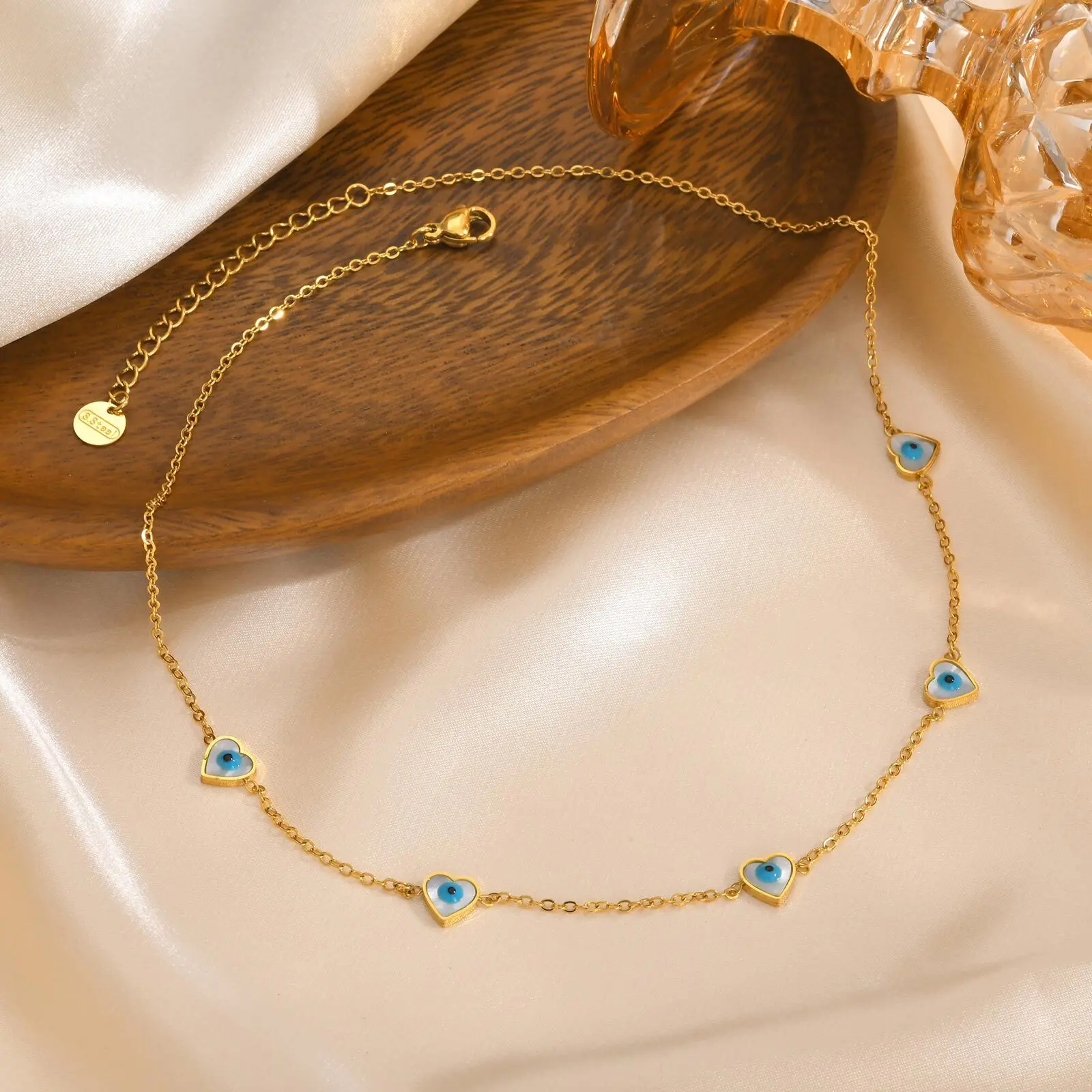 Evil Eye Choker Necklace, Charms Blue Eye Protection Necklace for Women, Lucky Jewelry Gift - Image 5