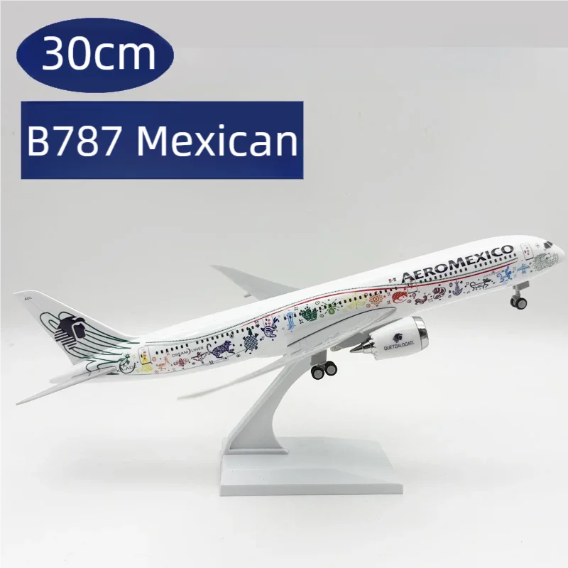 

30cm Resin Plane Model 1/250 Scale B787 Mexican Airways Miniature Airplane Diecast Assemble Gifts For Static Display With Stand