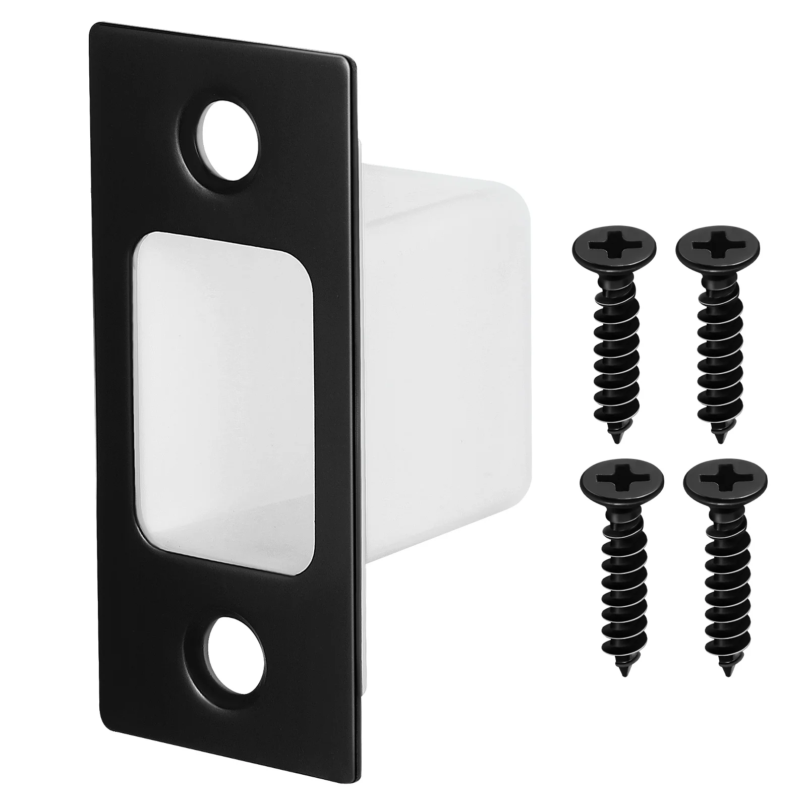 Black Buckle Screw Set Door Kick Plate Security Strike Dead Bolt Cover Frame Repair Tool Knob Plates For Exterior Doors