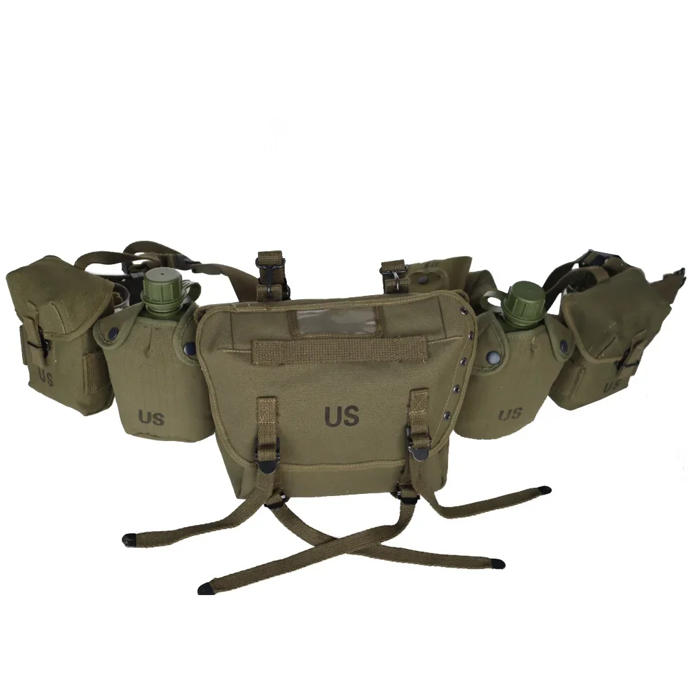 WWII WW2 M1956 Equipment Long Pouch Tactical Bag Replica WW2 US Korean War Sport Gear Mini Backpack Kettle Belt