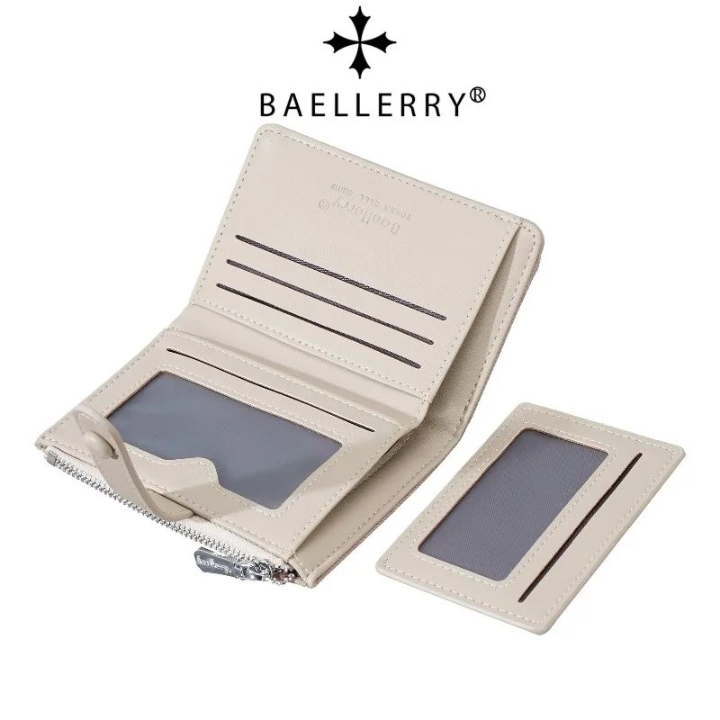 Baellerry NEW Fashion Women's Short Wallet Multiple Card Slots Canvas Button Zipper Coin Purse Wallets for Women