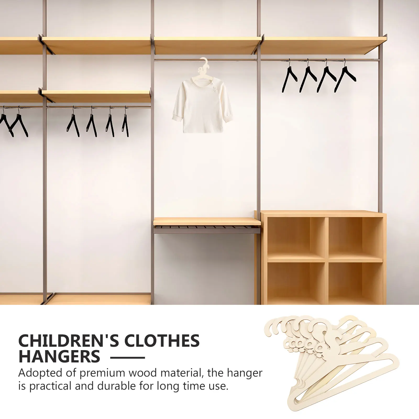 

5pcs Cartoon Animal Baby Kids Wooden Clothes Small Coat Hangers Cute Infant Hangers Wood Design DIY Kids for Nursery