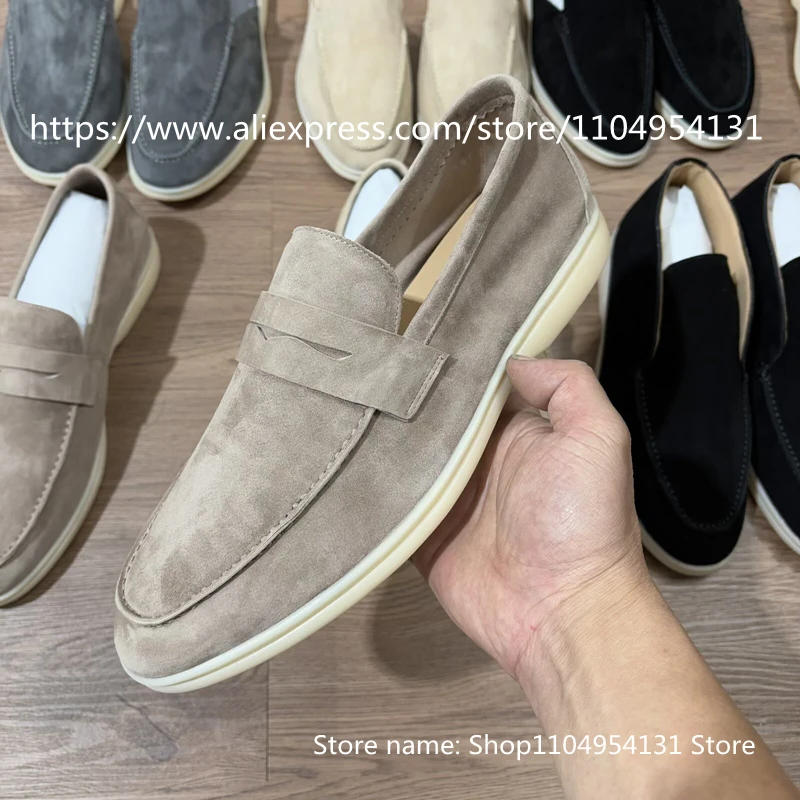 Colorful Loafers Casual  All Real Leather Walking man's  Shoes  Sheepskin Suede