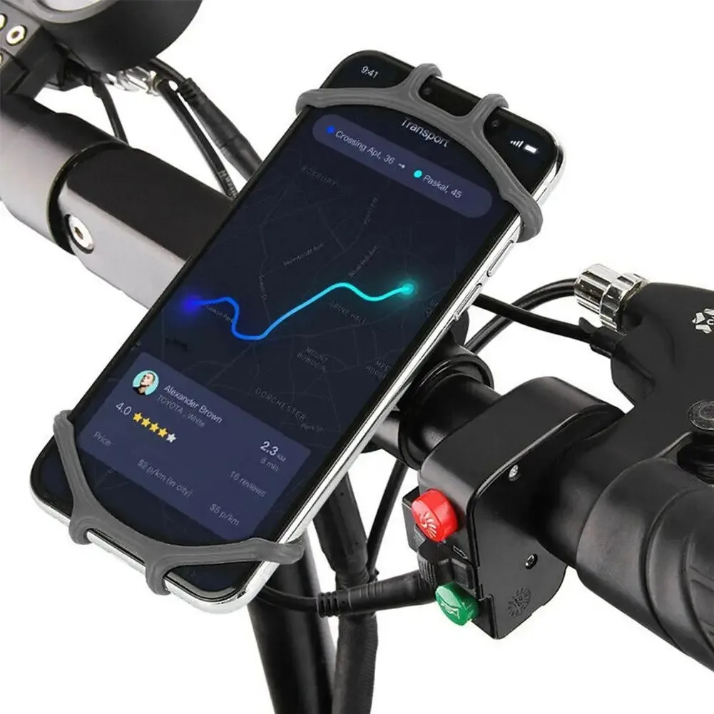 360 drehbarer Fahrrad-Telefonhalter, Silikon-Motorradständer, Halterung, GPS-Unterstützung für iPhone 11, Xiaomi 10, Huawei P40 – Detail 1
